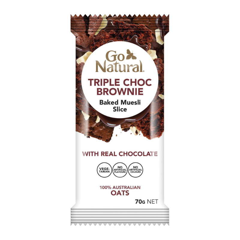 Go Natural Baked Slice Triple Choc Brownie 70g
