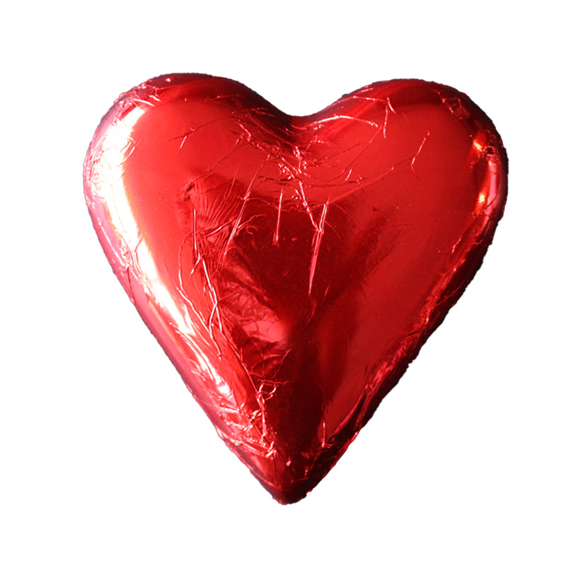 Red Foiled Milk Chocolate Hollow Heart 100g