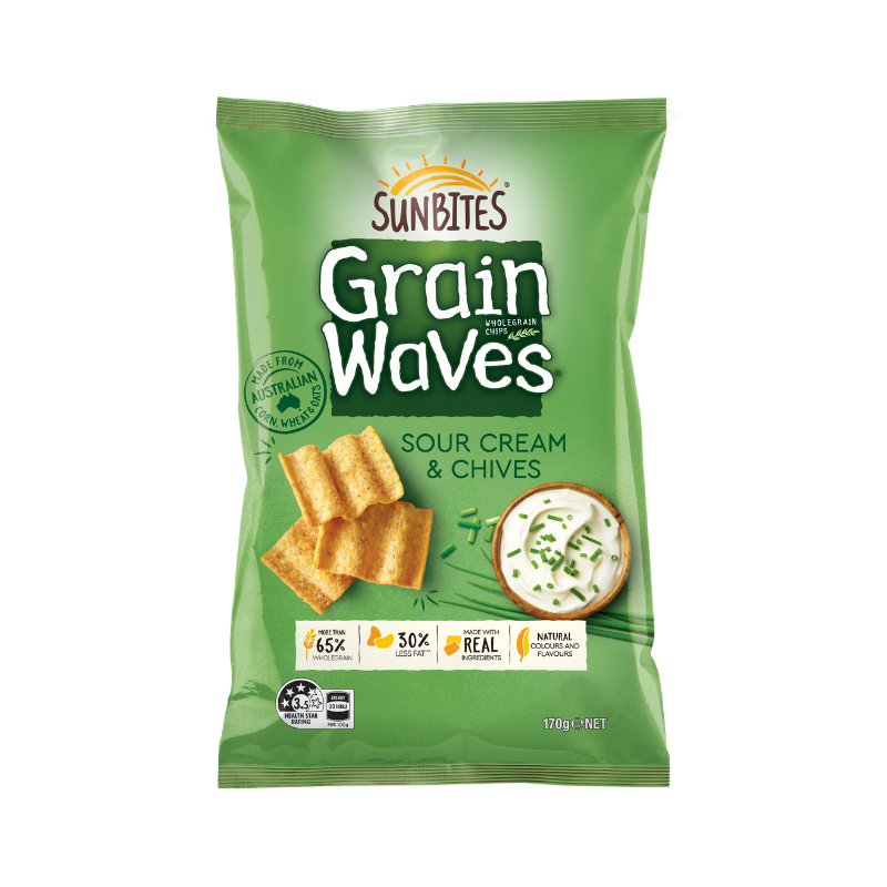 Grain Waves Sour Cream & Chives 170g (Limits Apply)