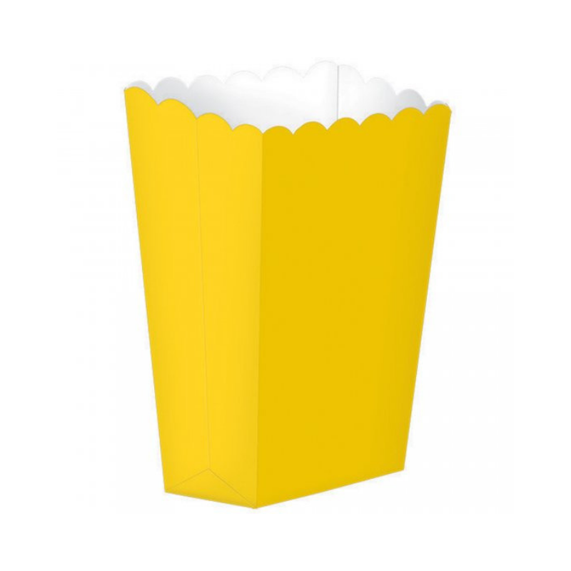 Popcorn Box Plain Yellow 5pcs (13 x 9.5 cm)