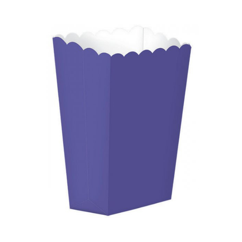 Popcorn Box Plain Purple 5pcs (13 x 9.5 cm)
