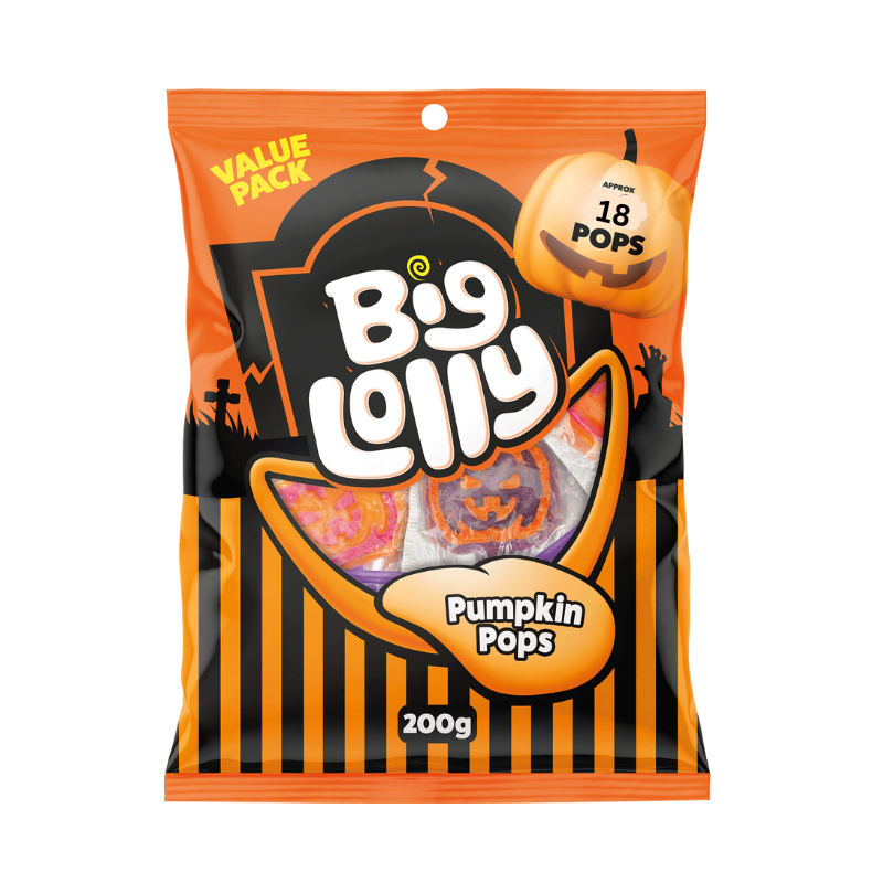 Big Lolly Halloween Pumpkin Pops 200g