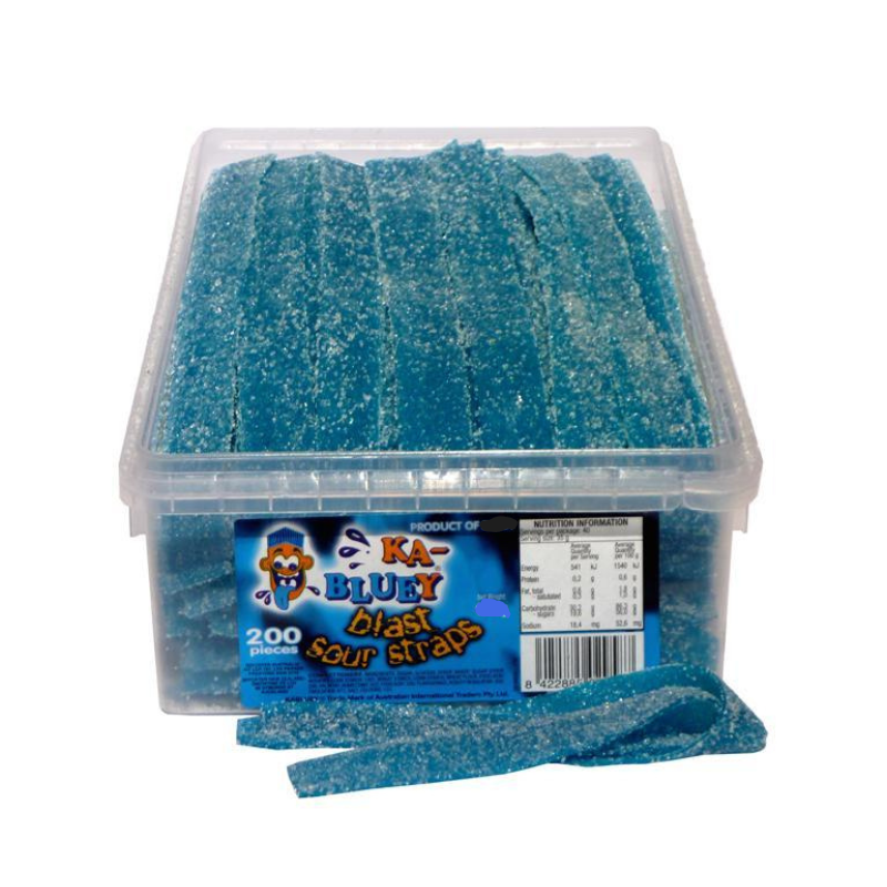 Blue Raspberry Sour Razzles KA-Bluey Blue Raspberry Sour Straps 1.68kg – My Sweeties