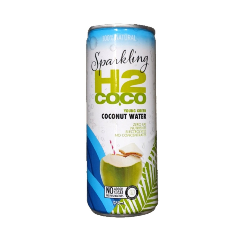 H2 Coco Sparkling Young Green Pure Coconut Water 12 x 250ml