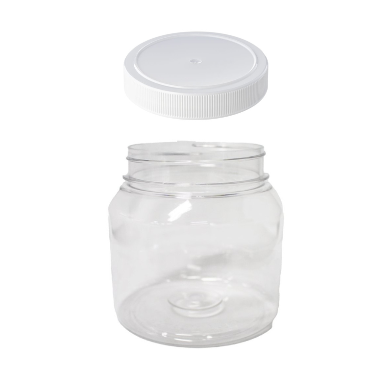 Clear PET Round Jar with Lid 1L