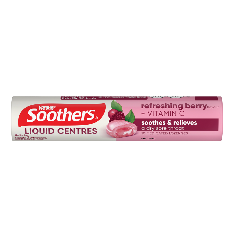 Soothers Liquid Centres Refreshing Berry 10 Lozenges
