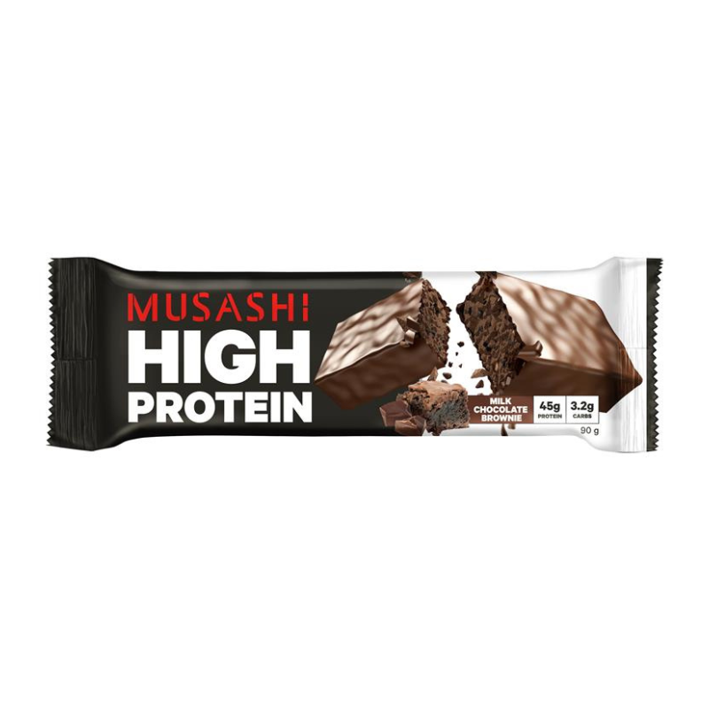 
            
                Load image into Gallery viewer, Musashi High Protein Milk Chocolate Brownie 90g
            
        