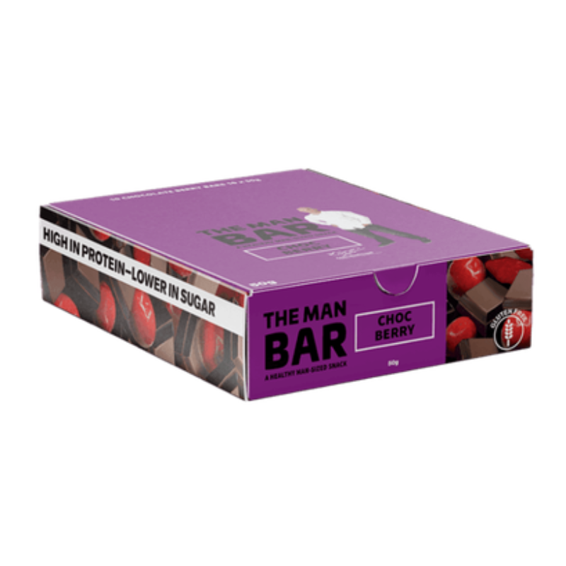 
            
                Load image into Gallery viewer, The Man Bar Choc Berry 50g
            
        
