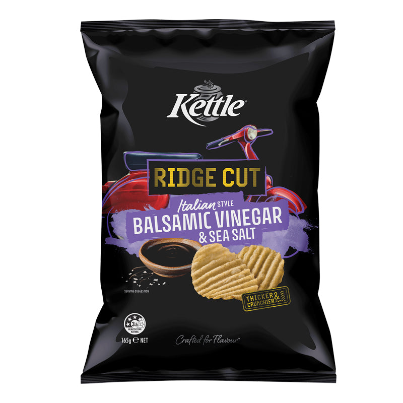 Kettle Ridge Cut Italian Balsamic Vinegar & Sea Salt 165g