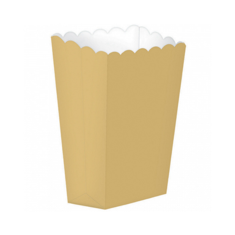 Popcorn Box Plain Gold 5pcs (13 x 9.5 cm)