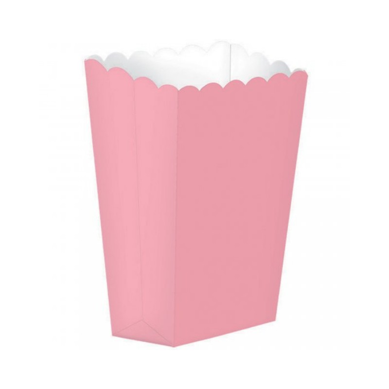 Popcorn Box Plain Pink 5pcs (13 x 9.5 cm)