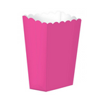 Popcorn Box Plain Hot Pink 5pcs (13 x 9.5 cm)