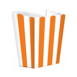 Popcorn Box Striped Orange 5pcs (13 x 9.5 cm)