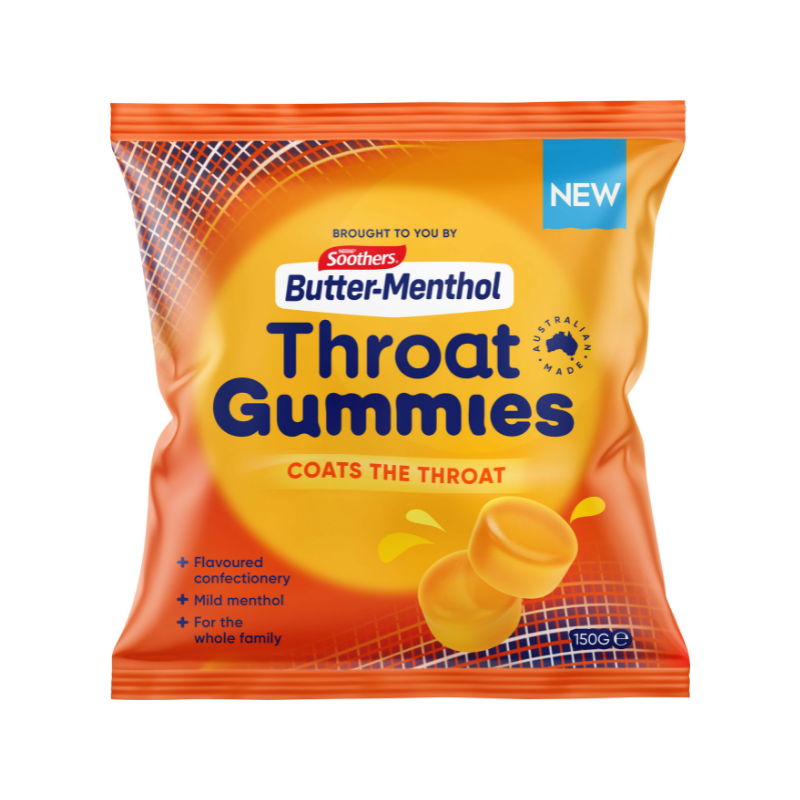 
            
                Load image into Gallery viewer, Butter Menthol Throat Gummies 150g
            
        