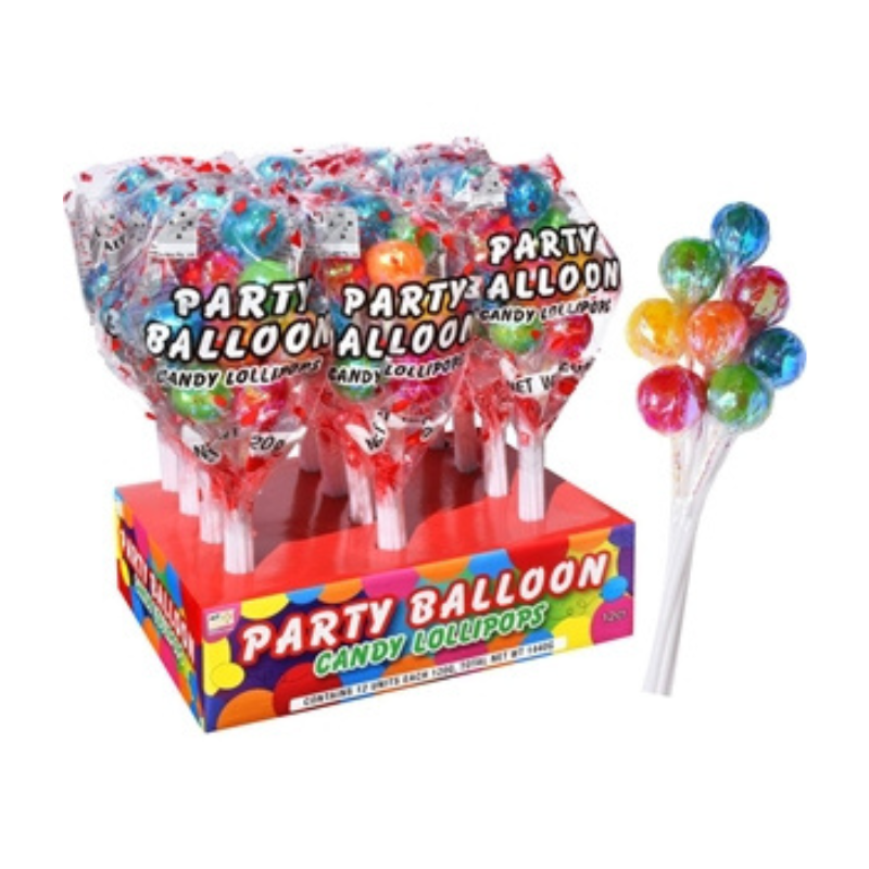 
            
                Load image into Gallery viewer, Party Balloon Candy Lollipops 120g x 12
            
        