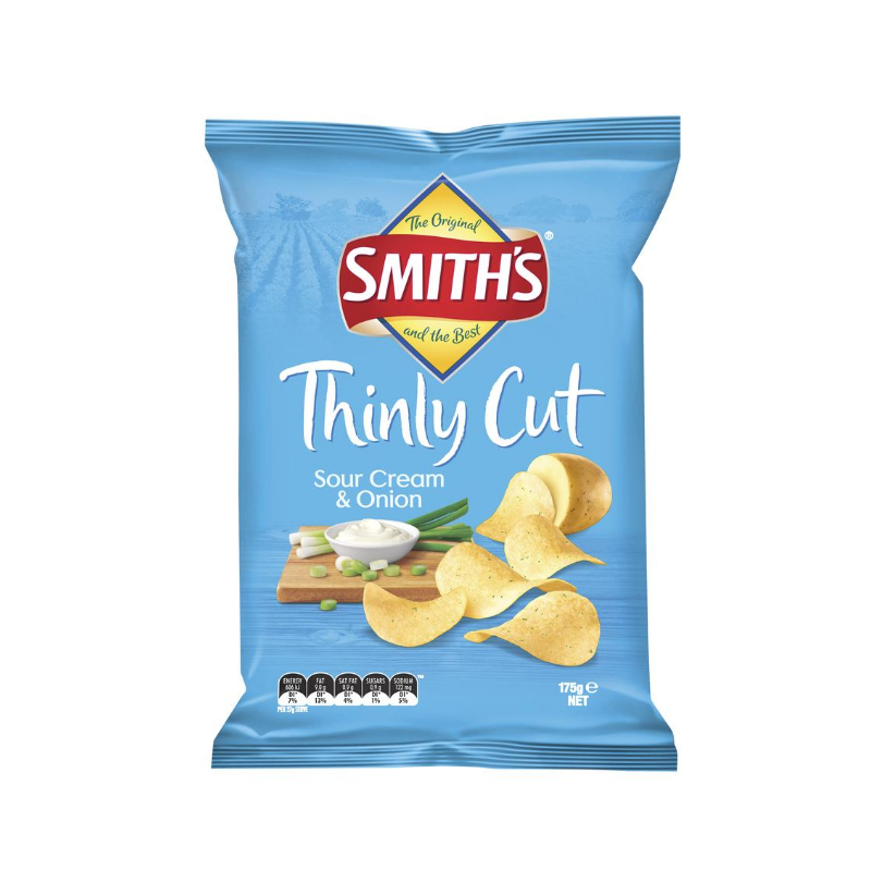 Smiths Thinly Cut Sour Cream & Onion 175g