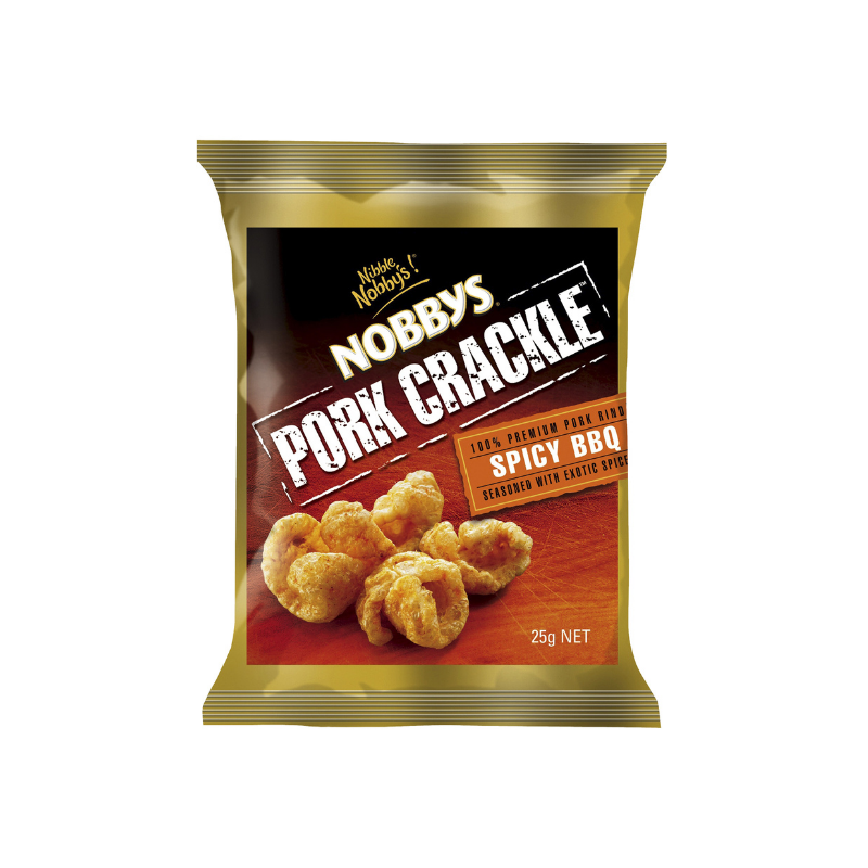 Nobbys Pork Crackle Spicy BBQ 25g