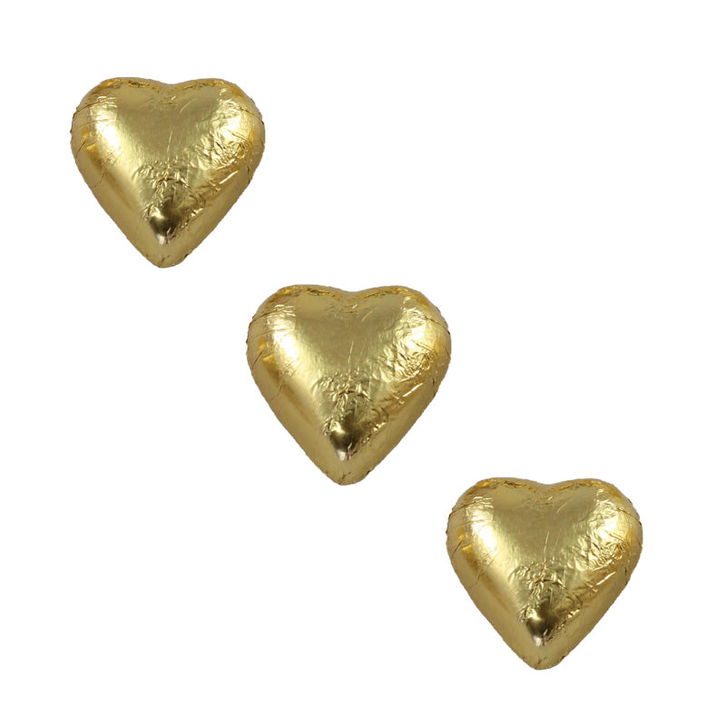 Chocolate Foil Hearts Gold