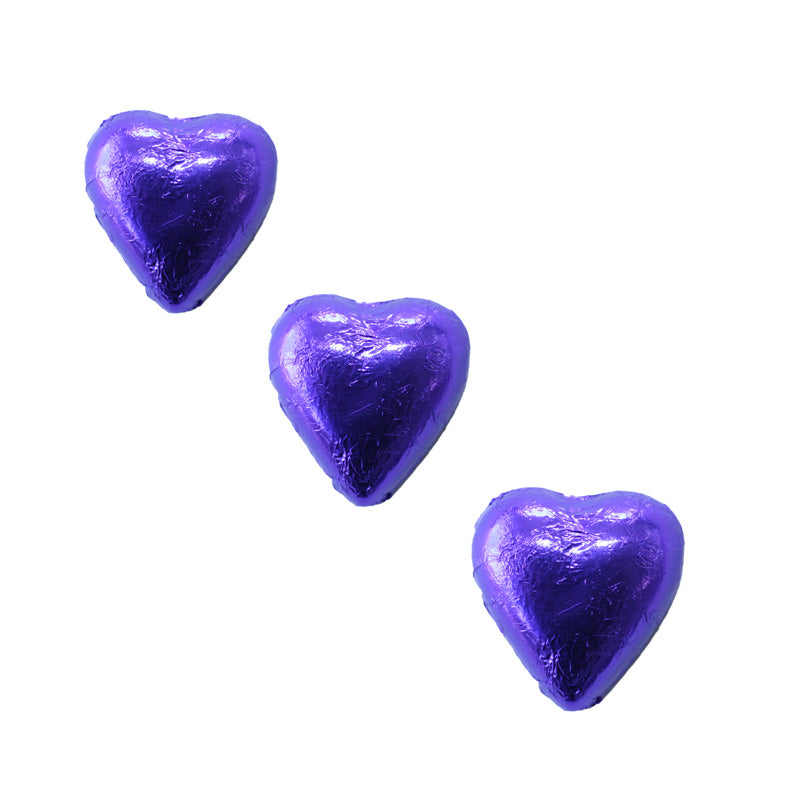 Chocolate Foil Hearts Purple